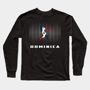 Dominica Retro Baseball Design I Love Dominican Men Women Long Sleeve T-Shirt